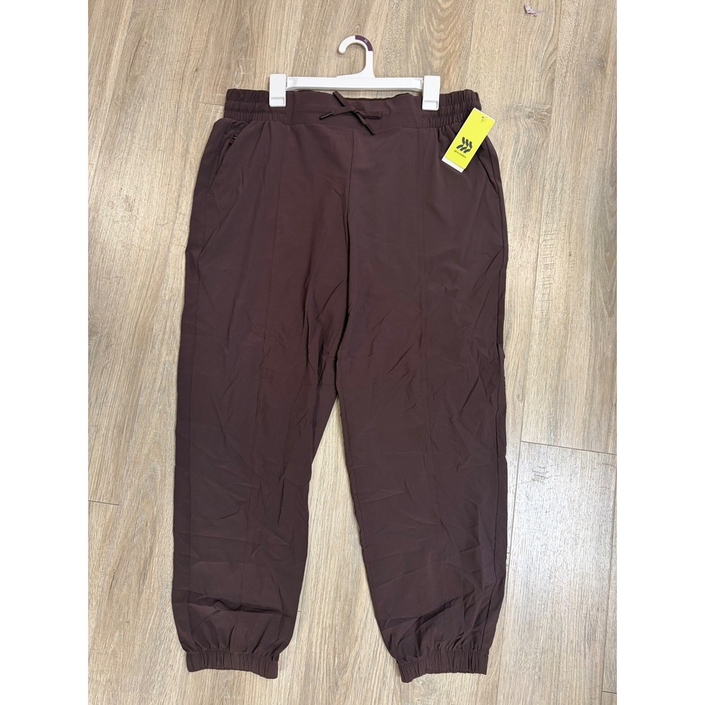 All in Motion Women XL Brown Mid Rise Ankle Joggers Moisture Wicking UPF 50+